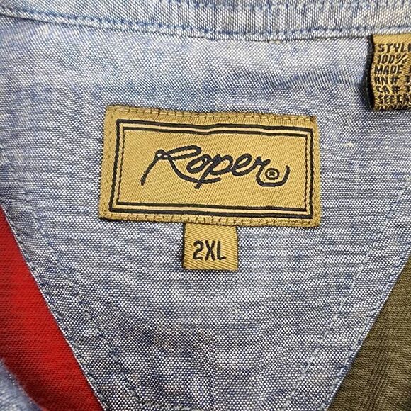 Roper Vintage Long-Sleeve Button-up Men's Shirt Size 2XL - Picture 7 of 9